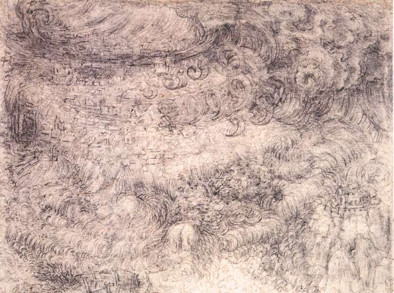 3-10 Leonardo da Vinci, A Deluge, ca 1517-1518. Black chalk, 16.3 x 21 cm. Royal Library, Windsor.
