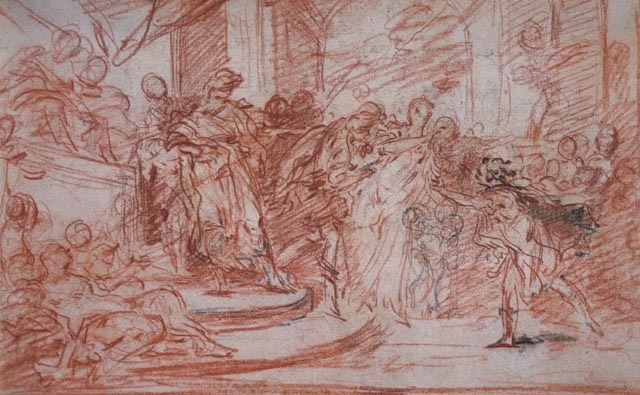 5-10 François Boucher, Daniel Testifying to Susanna’s Innocence, ca. 1722/23. Red chalk with touches of black chalk, 24 x 32.4 cm. National Gallery of Canada, Ottawa.