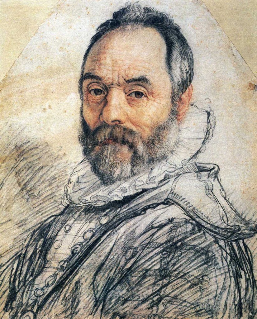 2-29 Hendrick Goltzius, Portrait of Giovanni Bologna, 1591. Red and black chalk, slightly washed with brown in places, 37.0 x 29.9 cm. Teylers Museum, Haarlem.