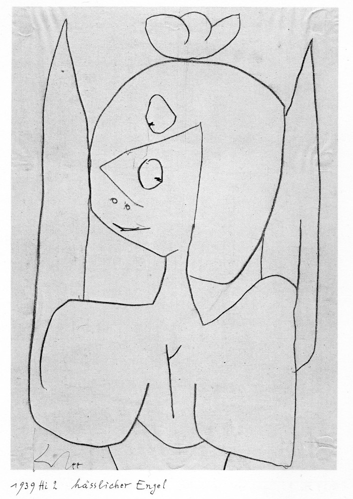 Nasty Angel (Hässliche Engel), 1939. Zulustift, 29.5 x 20.8 cm. Zentrum Paul Klee, Bern.