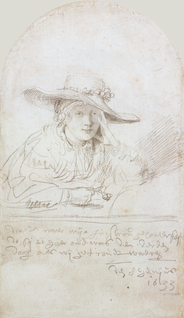 4-48 Rembrandt, Portrait of Saskia van Uylenburgh, 1633. Silverpoint on parchment, 18.5 x 10.7 cm. Staatliche Museen Preussischer Kulturbesitz, Kupferstichkabinett, Berlin.