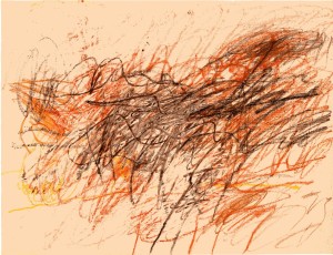 Cy Twombly, Untitled, 1954. Colored pencil, crayon, 48.5 x 64 cm.