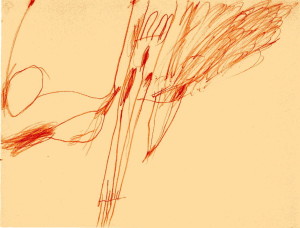 Cy Twombly, Untitled, 1954. Colored pencil, 48.5 x 64 cm.