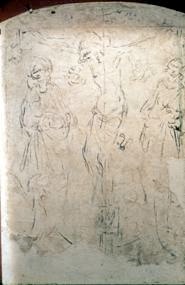 2-1 Parri Spinelli, Crucifixion 1440s. Sinopia on plaster, 121 x 90 cm. Palazzo Communale, Arezzo.