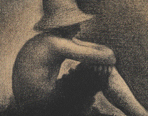1-7 Georges Seurat, detail of Seated Boy with Straw Hat, figure 4-00