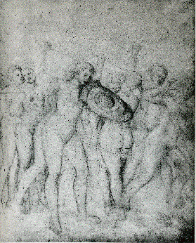 2-12 Jacopo Bellini, Nude Women in Combat, The London Sketchbook, ca. 1445-60. Leadpoint on paper, 41 x 32.5 cm. The British Museum, London.
