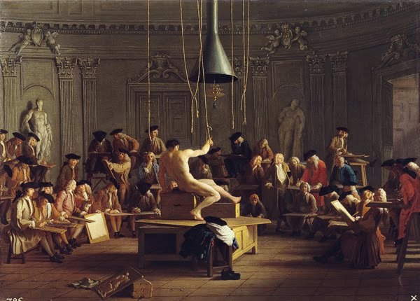 1-2 Michel-Ange Houasse, The Drawing Academy, ca. 1728. Royal Palace, Madrid.